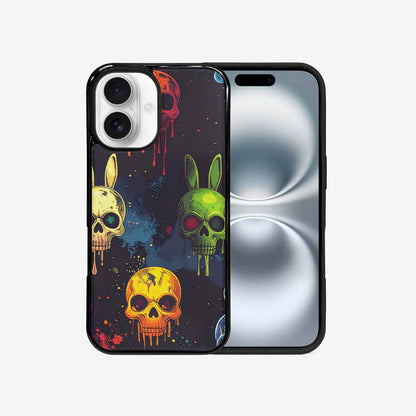 iPhone 16 Case — Radioactive Ghost Bunny Skull Small Radioactive, Custom Printed Phone Case