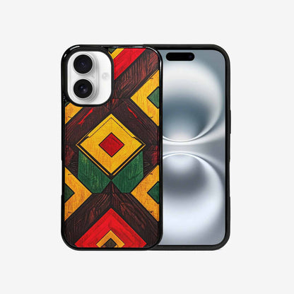 iPhone 16 Case — African Kente Cloth Inspired Pattern Geometric, Custom Printed Phone Case
