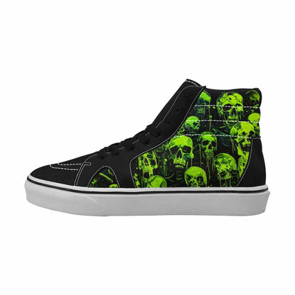 MEN'S Skeletons  Neon Green High Top Canvas Dreamlike Custom Shoes