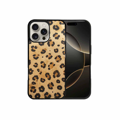 iPhone 16 Pro Max Case — Cheetah Print Sandy Tan Base With, Custom Made Phone Cover