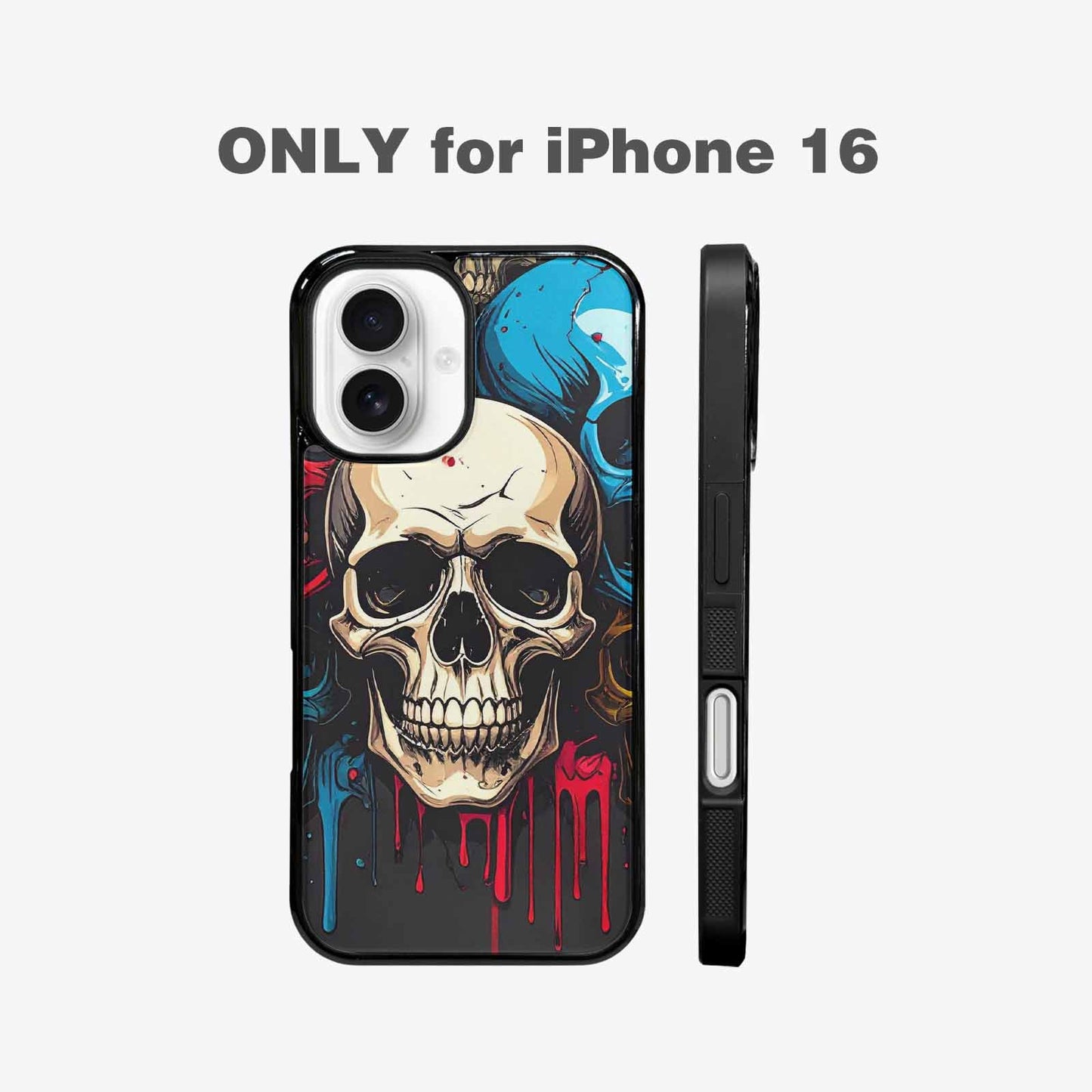 iPhone 16 Case — Many Of Skulls Collage Overlapping Art, Custom Designed Case Cover