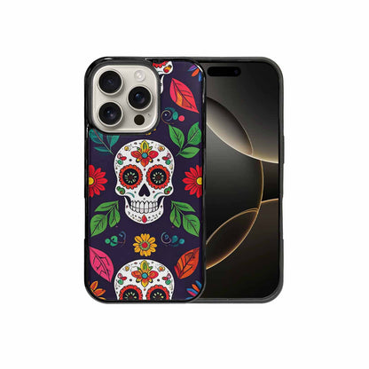 iPhone 16 Pro Case — Sunflowers And Skulls, Custom Art Phone Cover