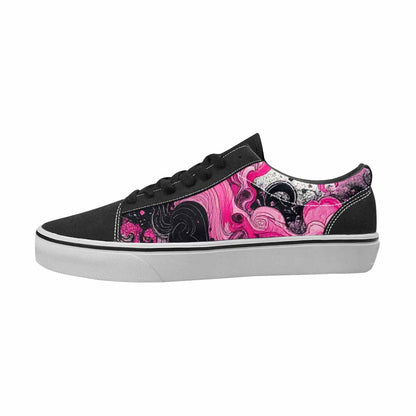 MEN'S Van Gogh Black & Pink Ink Canvas Boutique Kaleidoscope Custom Shoes