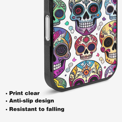 iPhone 16 Case — Vibrant Skull Seamless, Custom Print Case Cover