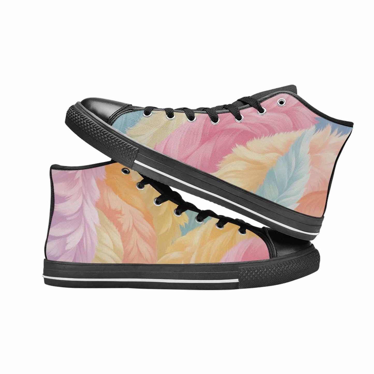 WOMEN'S Zebra Pastel Rainbow High Top Canvas Y2K Sneakers