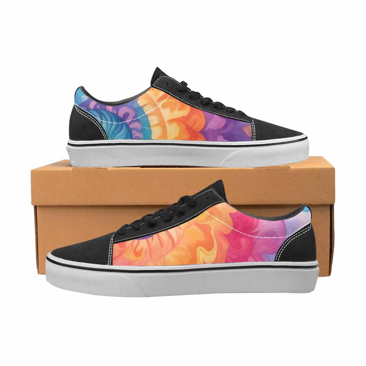 WOMEN'S Tie Dye Swirls Tie Lace-Up Canvas Y2K Custom Shoes