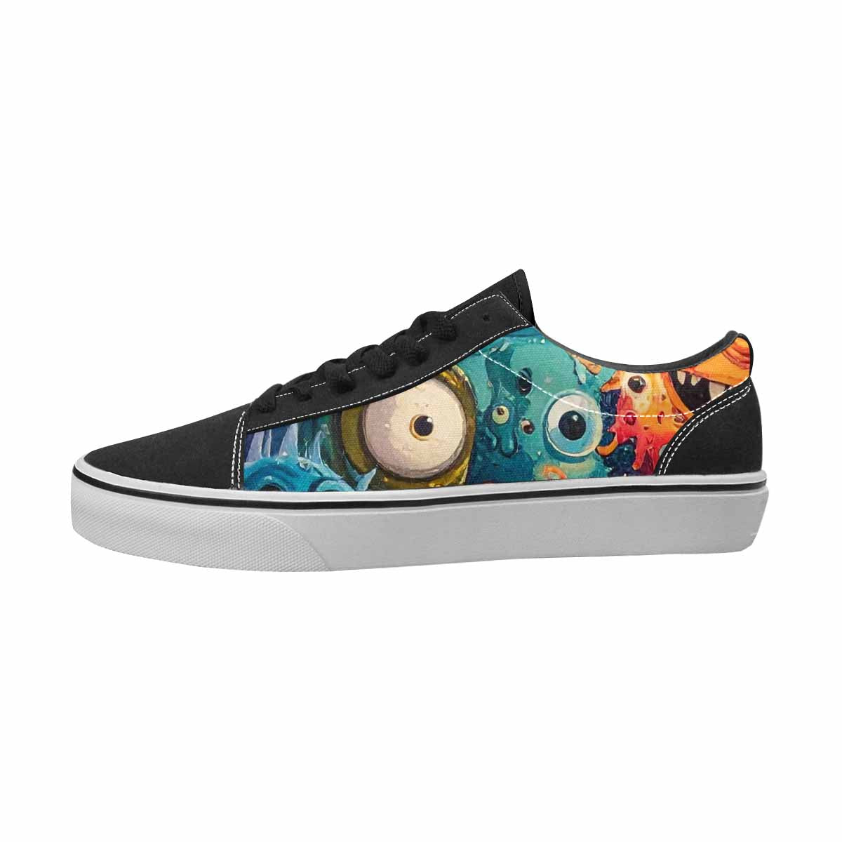 WOMEN'S Monsters Canvas Bold Print Cottagecore Handmade Custom Shoes
