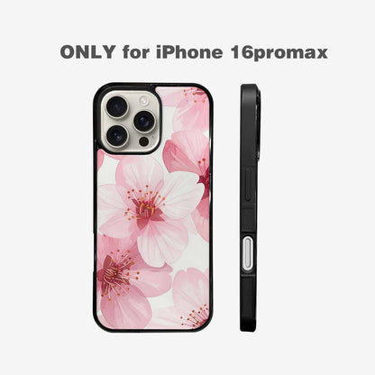 iPhone 16 Pro Max Case — Japanese Cherry Blossom Pattern Sakura Flowers, Custom Art Phone Cover