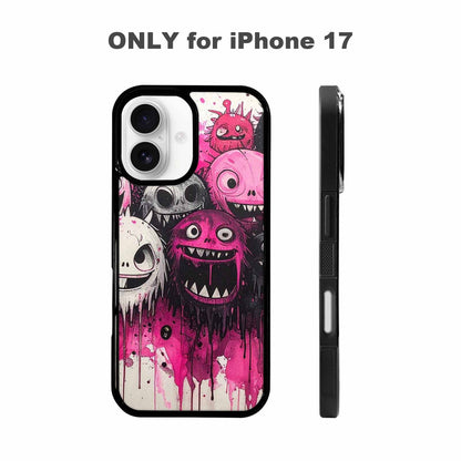 iPhone 17 Case — Monsters (general) Black &amp; Cartoon Cute, Custom Printed Phone Case