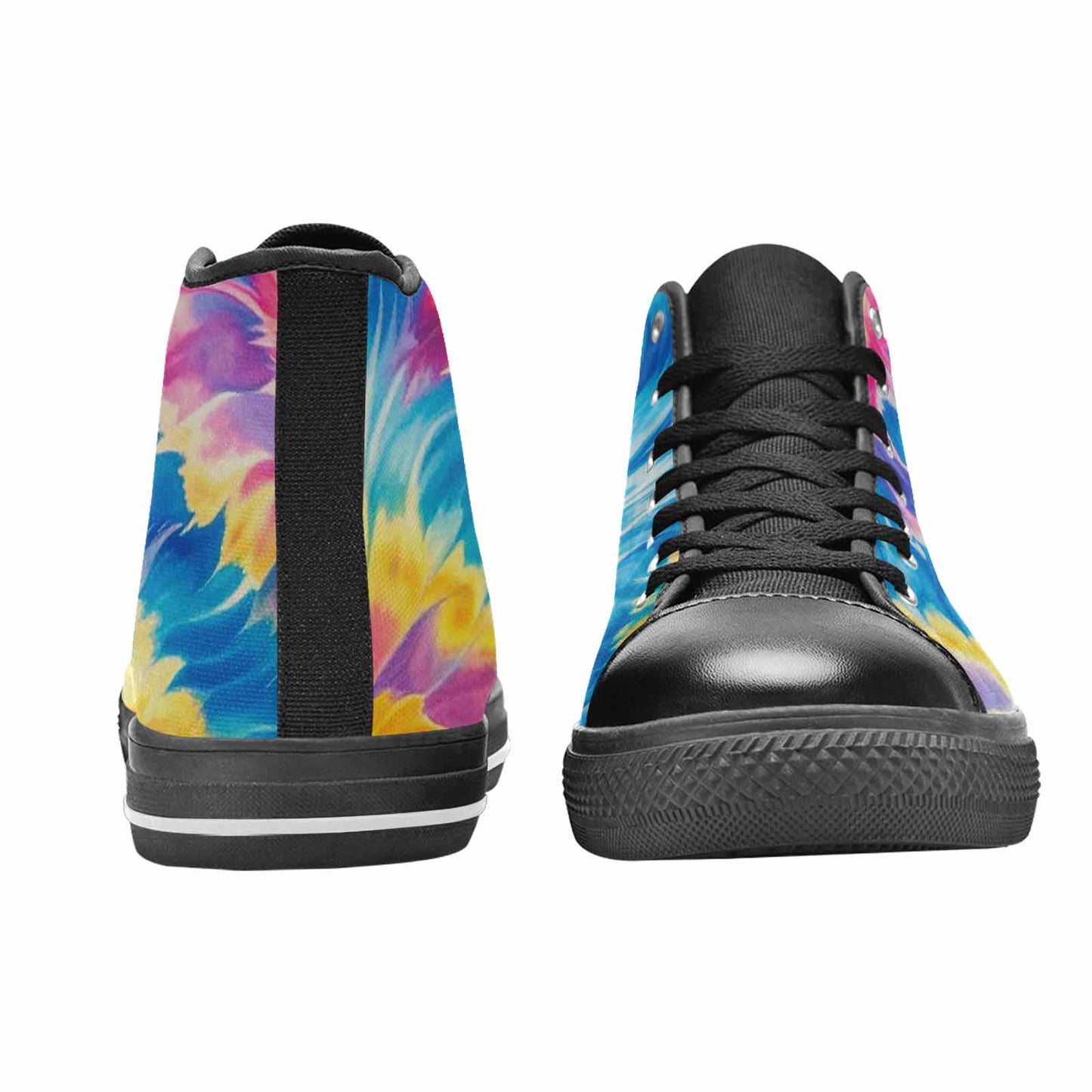 MEN'S Tie Dye Swirl High Top Canvas Grunge Custom Shoes