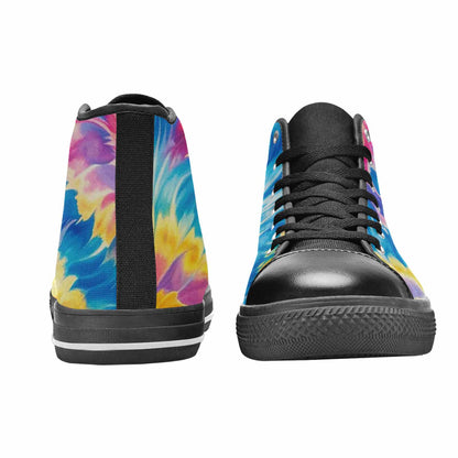 MEN'S Tie Dye Swirl High Top Canvas Grunge Custom Shoes