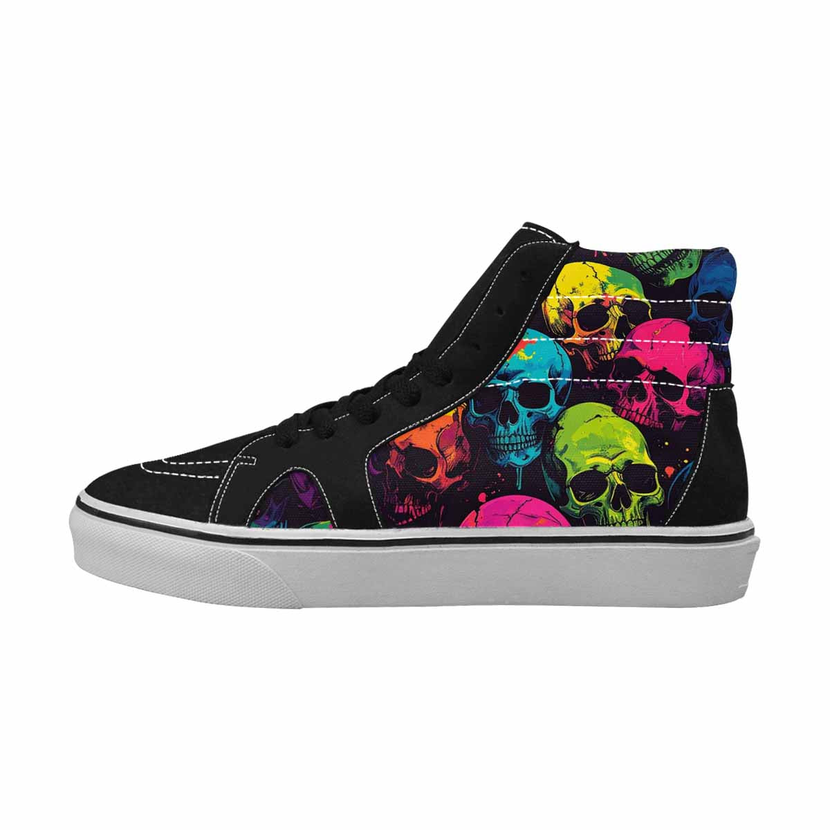 MEN'S 1000s Skulls Digital Camo High Top Canvas Grunge Custom Shoes