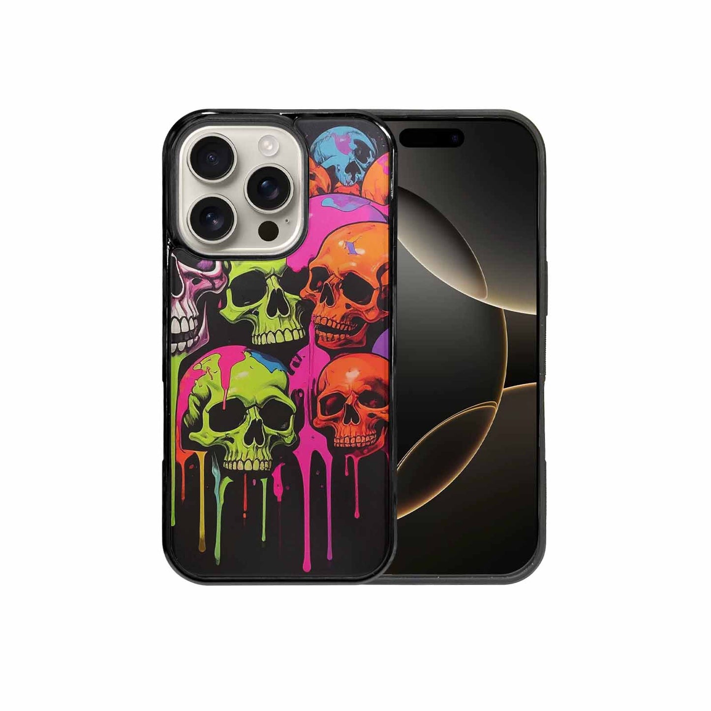 iPhone 16 Pro Case — Vibrant Camo 1000\'s Of Skeletons Neon, Custom Phone Case