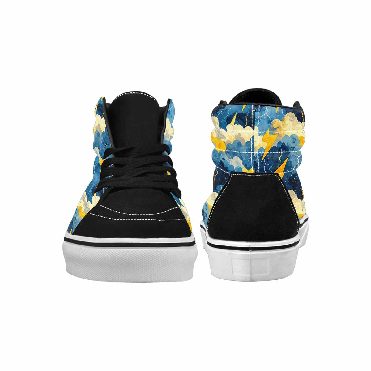 WOMEN'S Lightning Bolt High Top Canvas Grunge Custom Sneakers