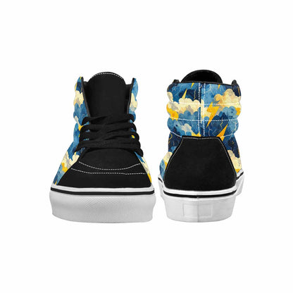 WOMEN'S Lightning Bolt High Top Canvas Grunge Custom Sneakers