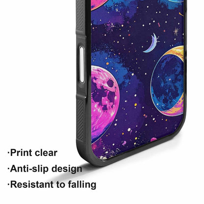 iPhone 17 Case — Neon Winter Moon Cartoon Cute, Custom Print Case Cover