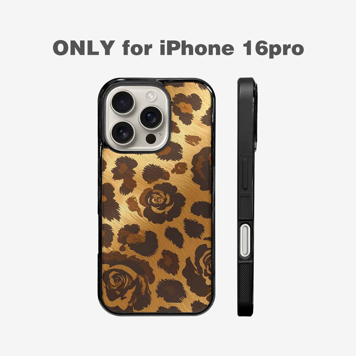 iPhone 16 Pro Case — Classic Leopard Print Warm Golden Tan, Personalized Phone Case