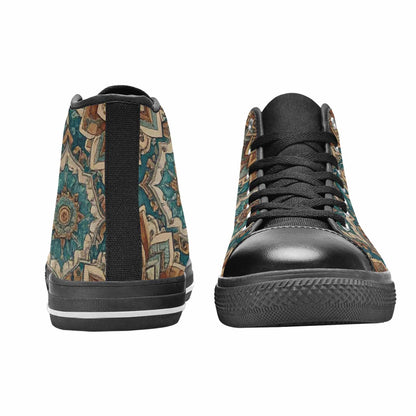 MEN'S Mandala High Top Canvas Vivid Custom Sneakers