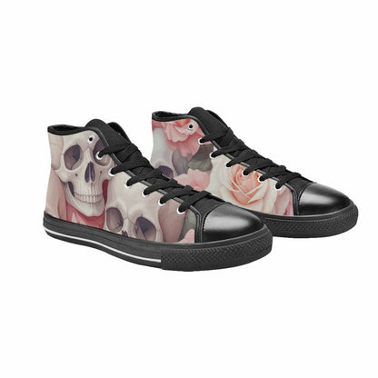 MEN'S Skulls Roses Soft Airbrush High Top Canvas Surreal Sneakers