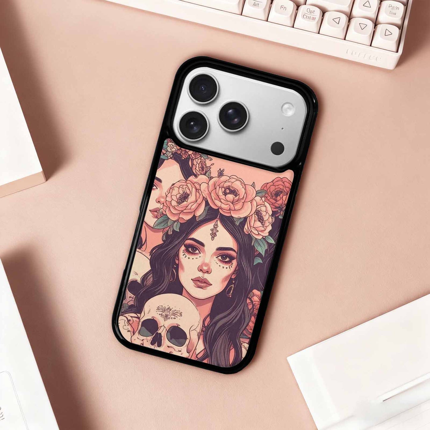 iPhone 17 Pro Case — Skull Dark Art Gothic Print Gothic, Unique Phone Case Design