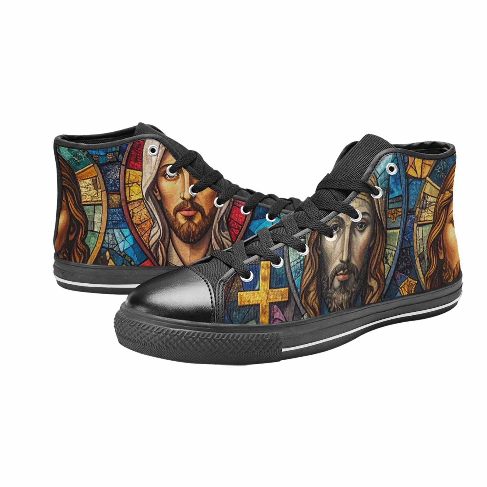 MEN'S Jesus Face Small High Top Canvas Aesthetic Custom Shoes