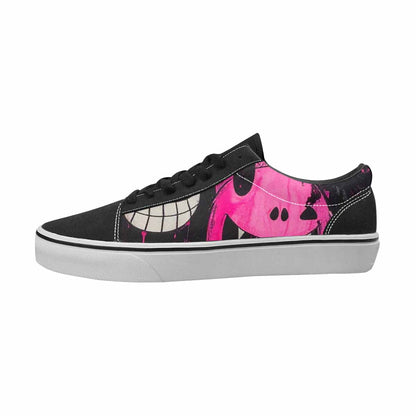 WOMEN'S Monsters Black & Pink Ink Canvas Made To Order Neon Fantasy Custom Printed Shoes