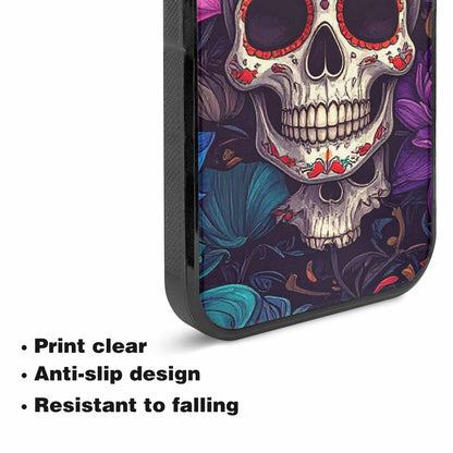 iPhone 15 Plus Case — Lotus Skulls, Custom Art Phone Cover