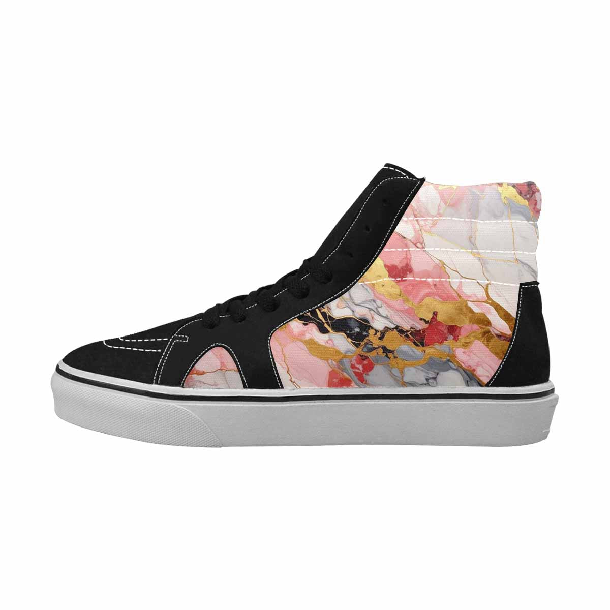 MEN'S Marble Vein High Top Canvas Kaleidoscope Sneakers