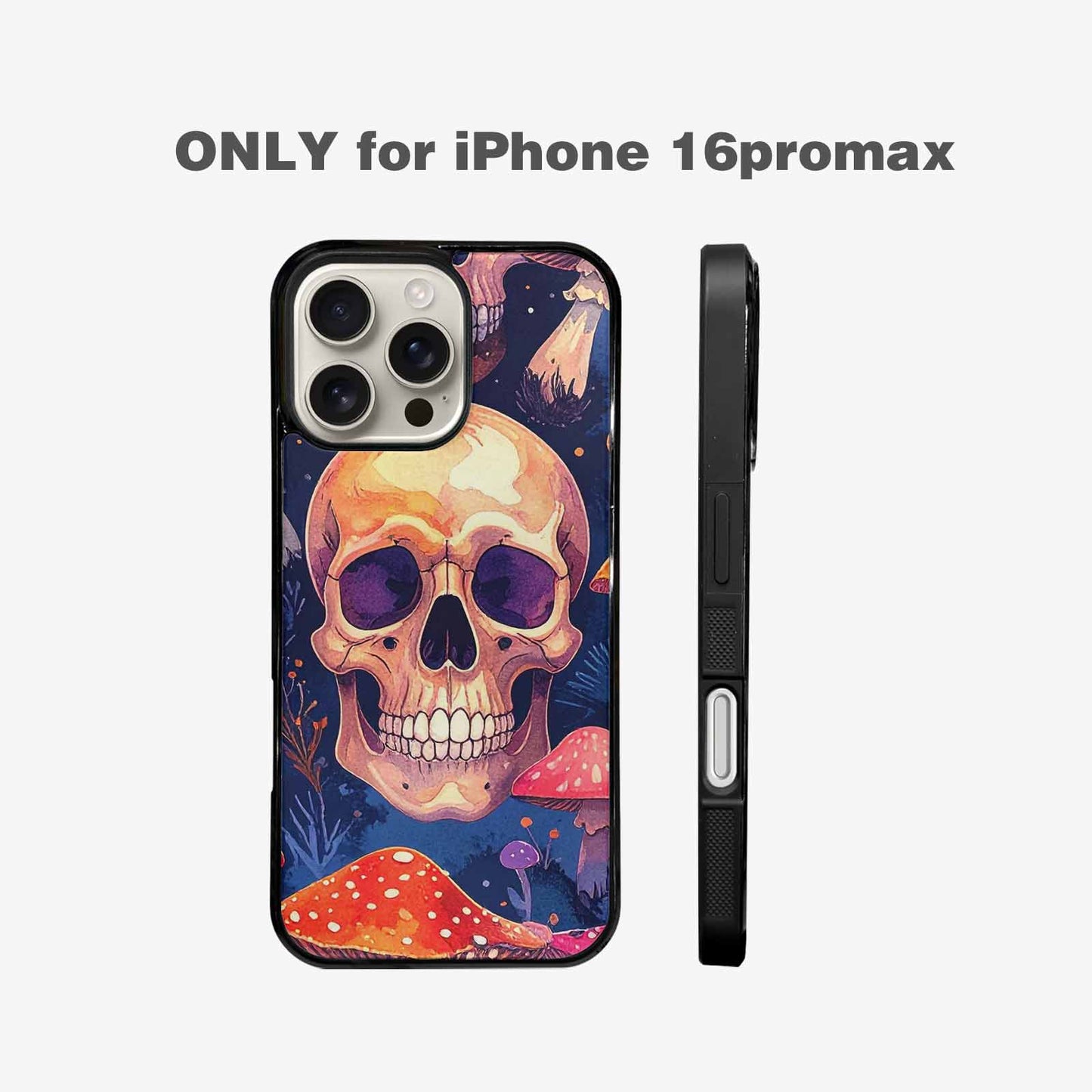iPhone 16 Pro Max Case — Mushroom Skulls Custom, Custom Phone Case