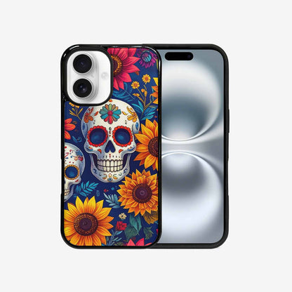 iPhone 16 Case — Sunflower Skulls Print Custom, Custom Made Phone Cover