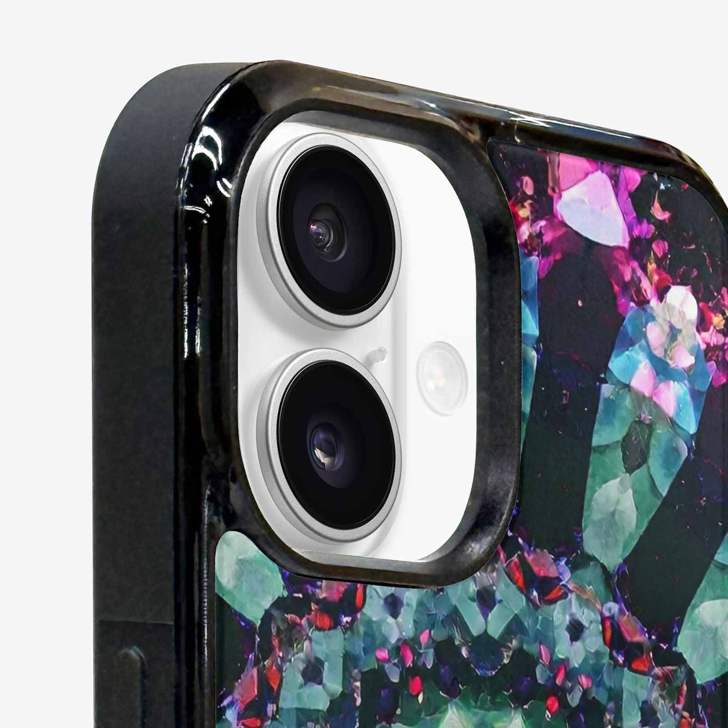 iPhone 16 Case — Crystal Mandala Art Seamless Pattern Vibrant, Custom Art Phone Cover