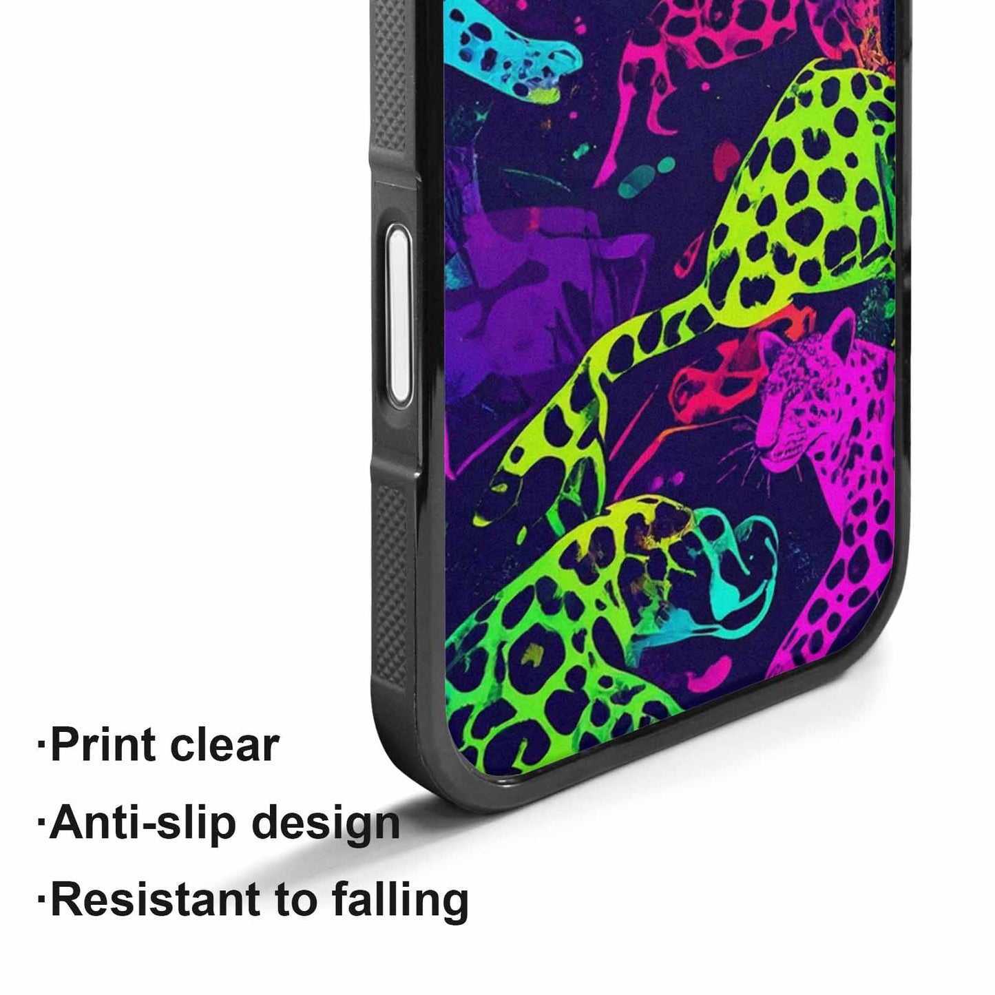 iPhone 17 Case — Leopard Print Neon Seamless Animal Print, Custom Printed Phone Case