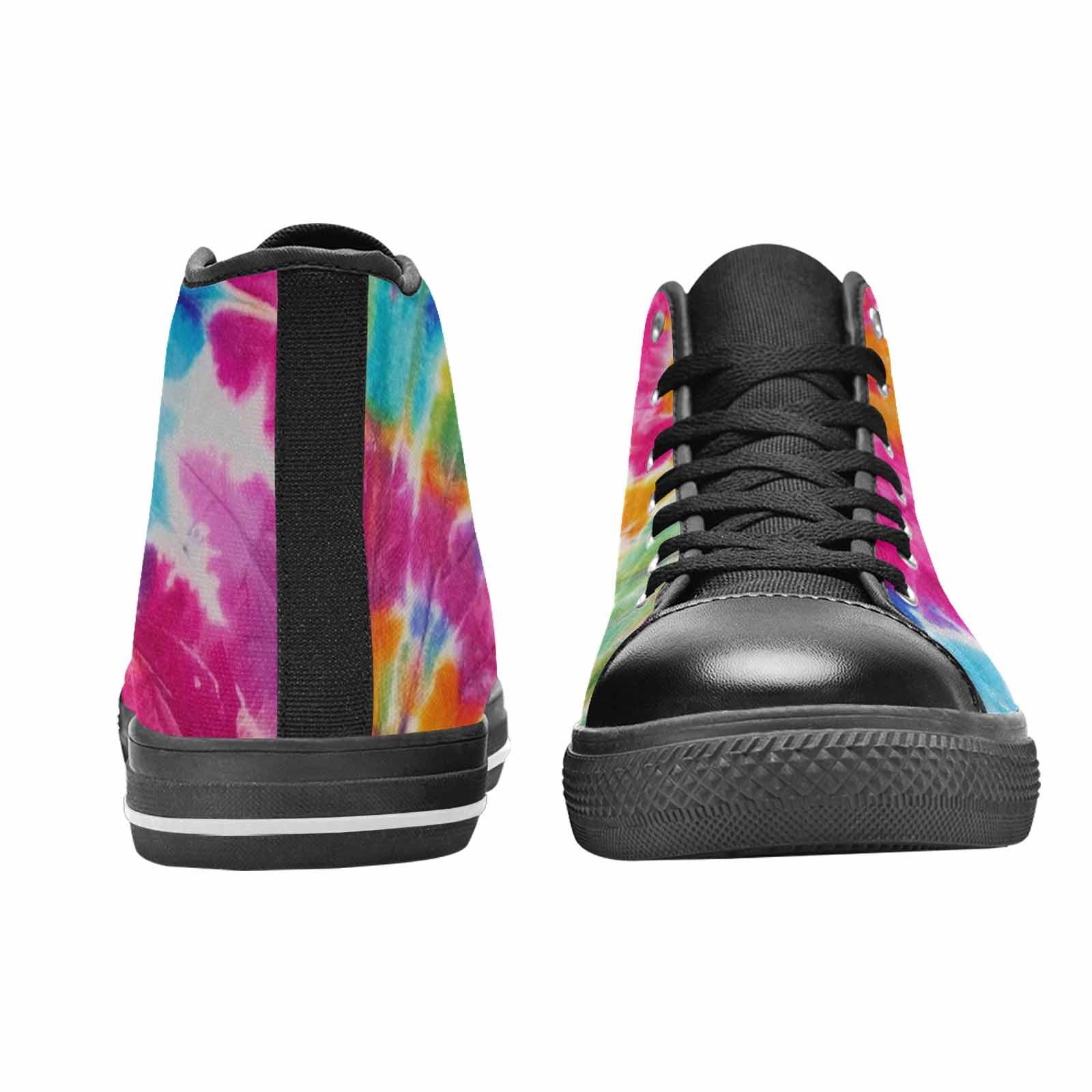 MEN'S Tie Dye Rainbow Twist High Top Canvas Vibrant Chaos Custom Sneakers