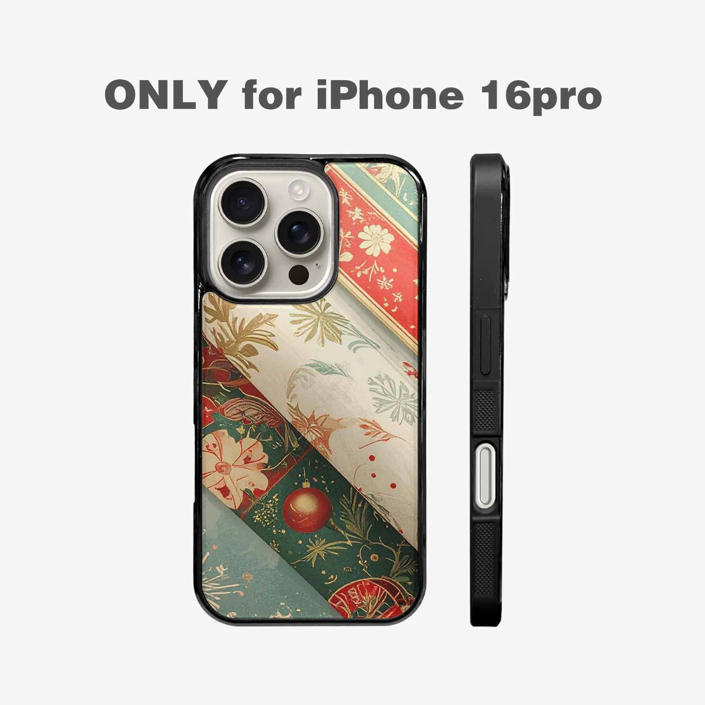 iPhone 16 Pro Case — Christmas Wrapping Paper Pattern Art Wallpaper, Original Design Phone Case