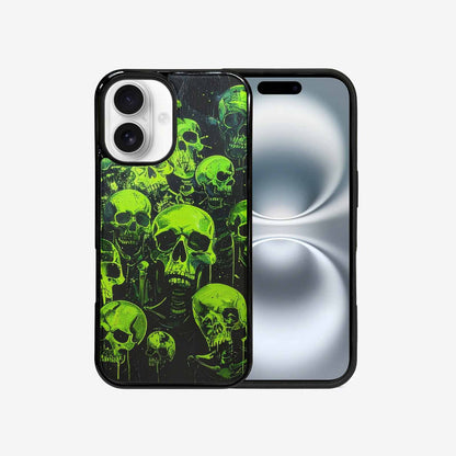 iPhone 16 Case — Skeletons Neon Green Glowskele Ou7 Personalized, Custom Designed Case Cover