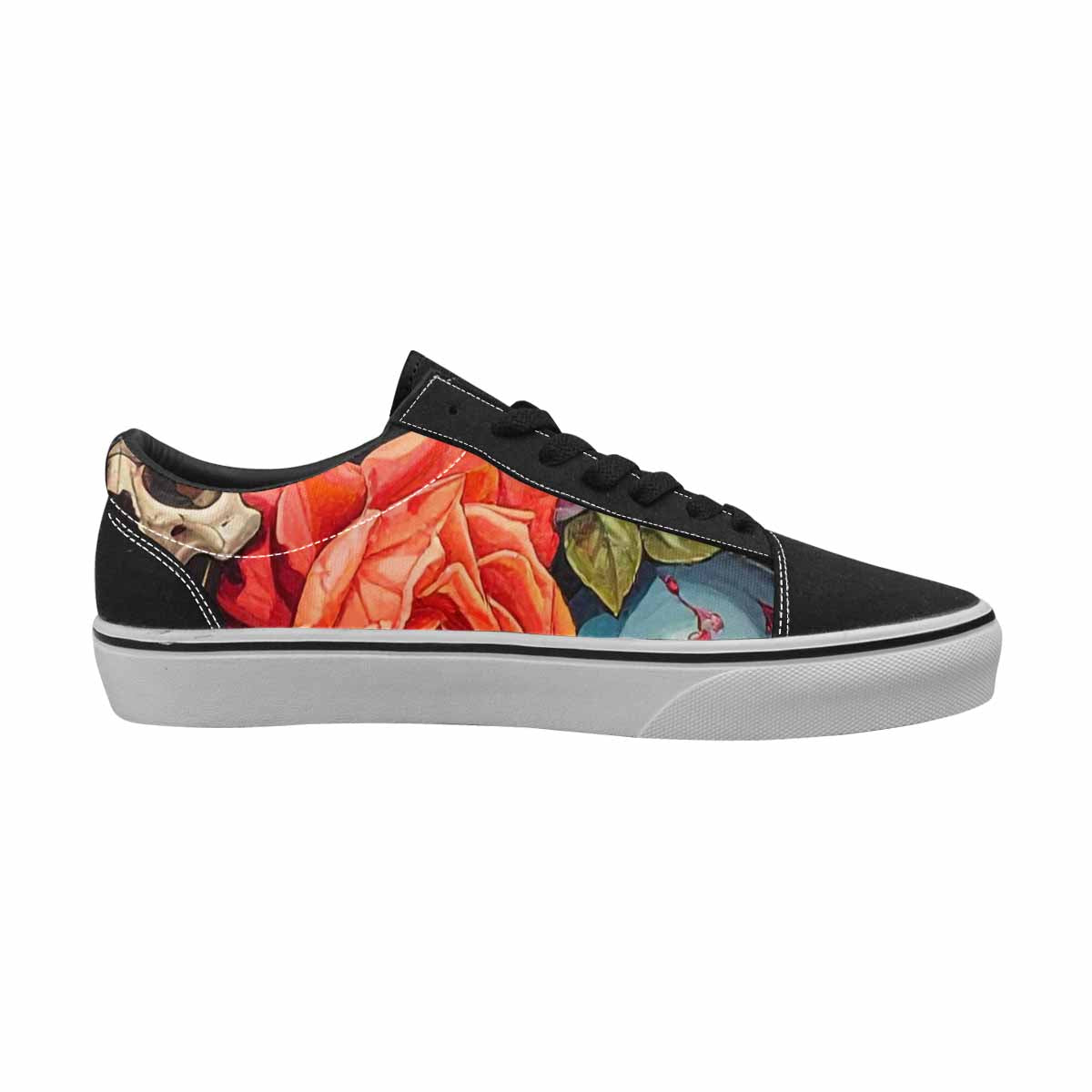 WOMEN'S Skulls Roses Melting Skulls Lace-Up Canvas Aesthetic Shoes