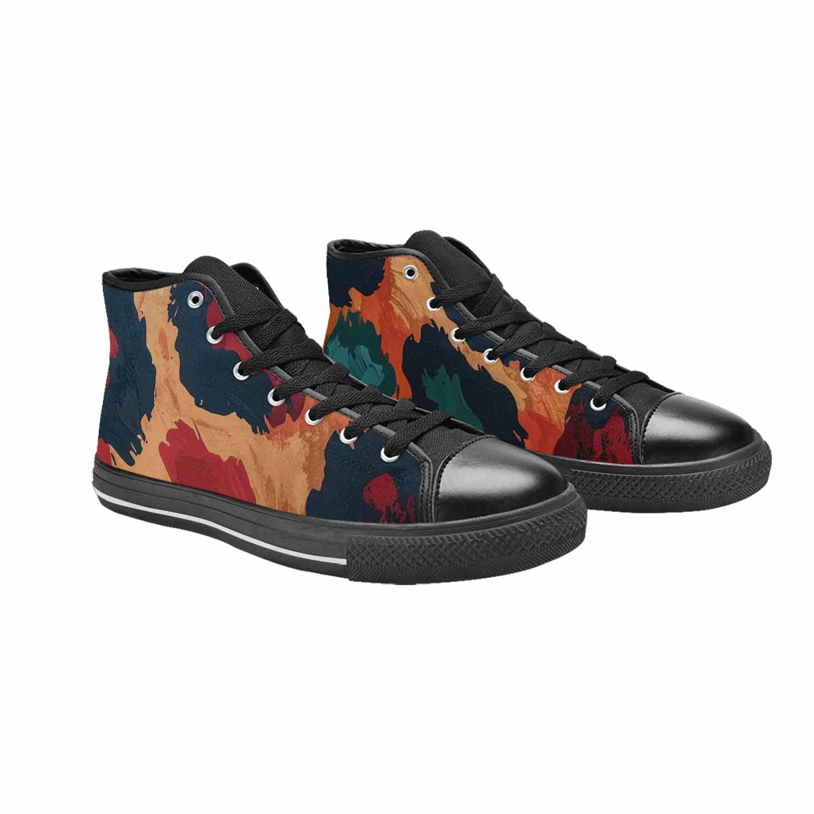 WOMEN'S Leopard Wallpaper Print High Top Canvas Aesthetic Custom Sneakers