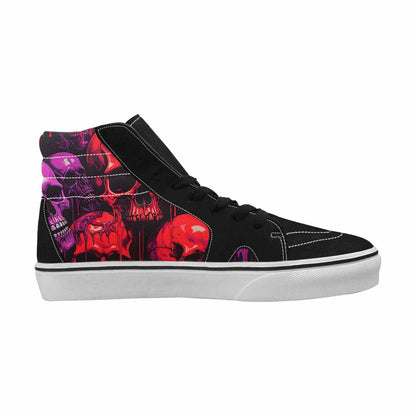 MEN'S Red + Purple Skeletons High Top Canvas Dark Academia Custom Sneakers