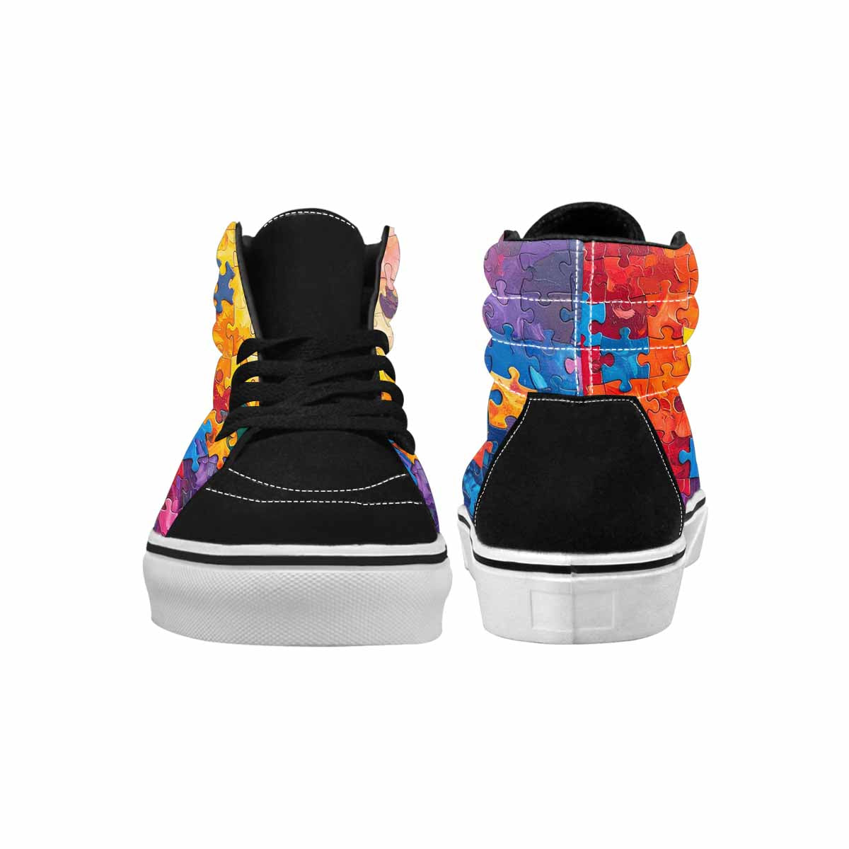 MEN'S Autism Puzzle Pieces High Top Canvas Cottagecore Sneakers