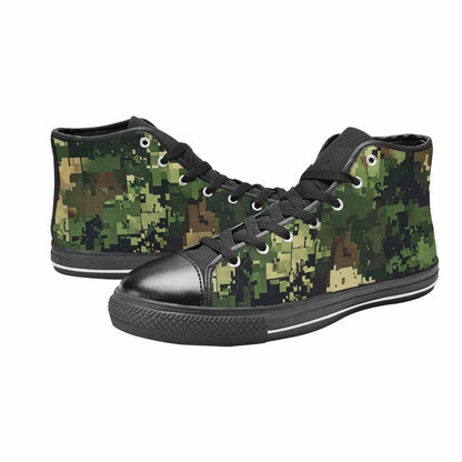 WOMEN'S Military Camouflage Blotch High Top Canvas Vibrant Chaos Custom Shoes