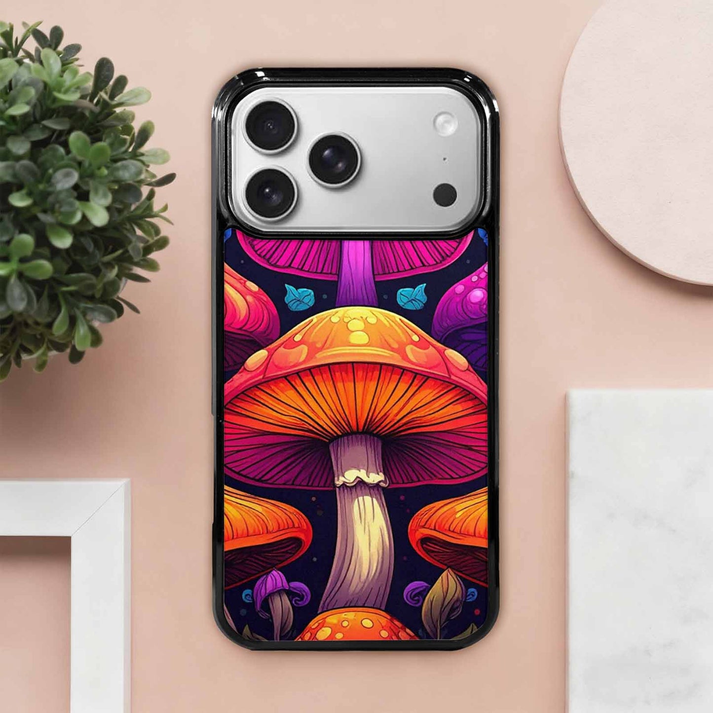 iPhone 17 Pro Max Case — Psychedelic Mushroom Cartoon Pattern Cartoon Cute, Custom Art Phone Cover