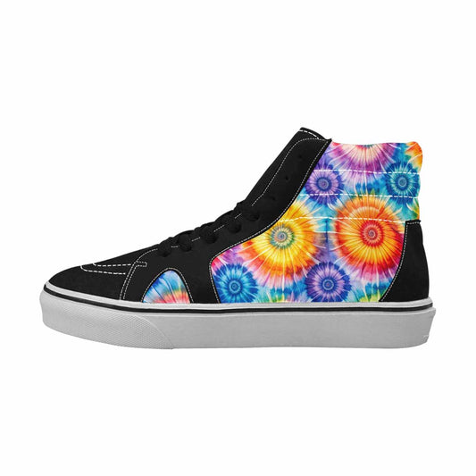 MEN'S Tie Dye Swirl High Top Canvas Vibrant Chaos Custom Shoes