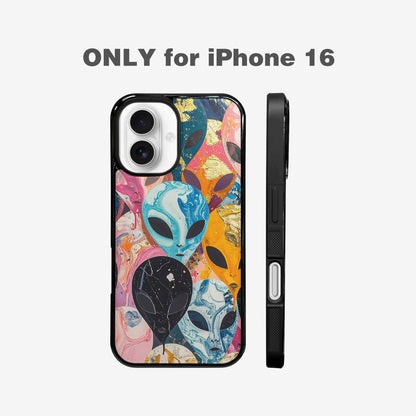 iPhone 16 Case — Aliens Marblealiens Pattern Doe, Custom Phone Case