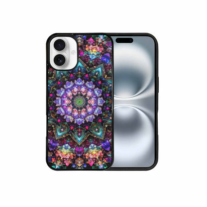 iPhone 16 Plus Case — Crystal Mandala Art Seamless Pattern Vibrant, Original Design Phone Case