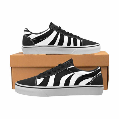 MEN'S Zebra Print Black White Canvas Lace-Up Dark Academia Custom Sneakers