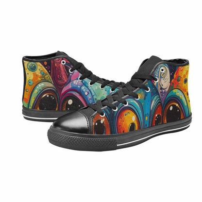 WOMEN'S Cartoon Alien Characters High Top Canvas Surreal Sneakers