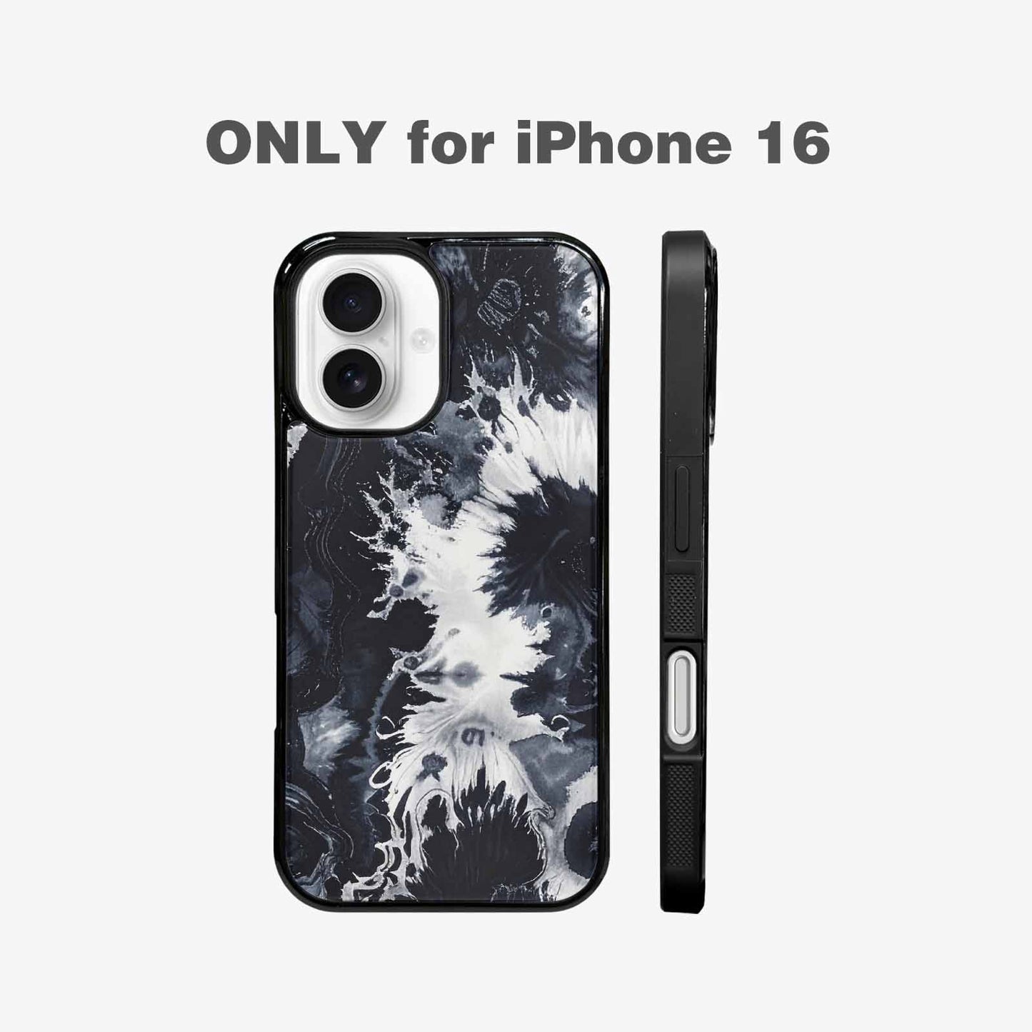 iPhone 16 Case — Black White Animal Print, Personalized Phone Case