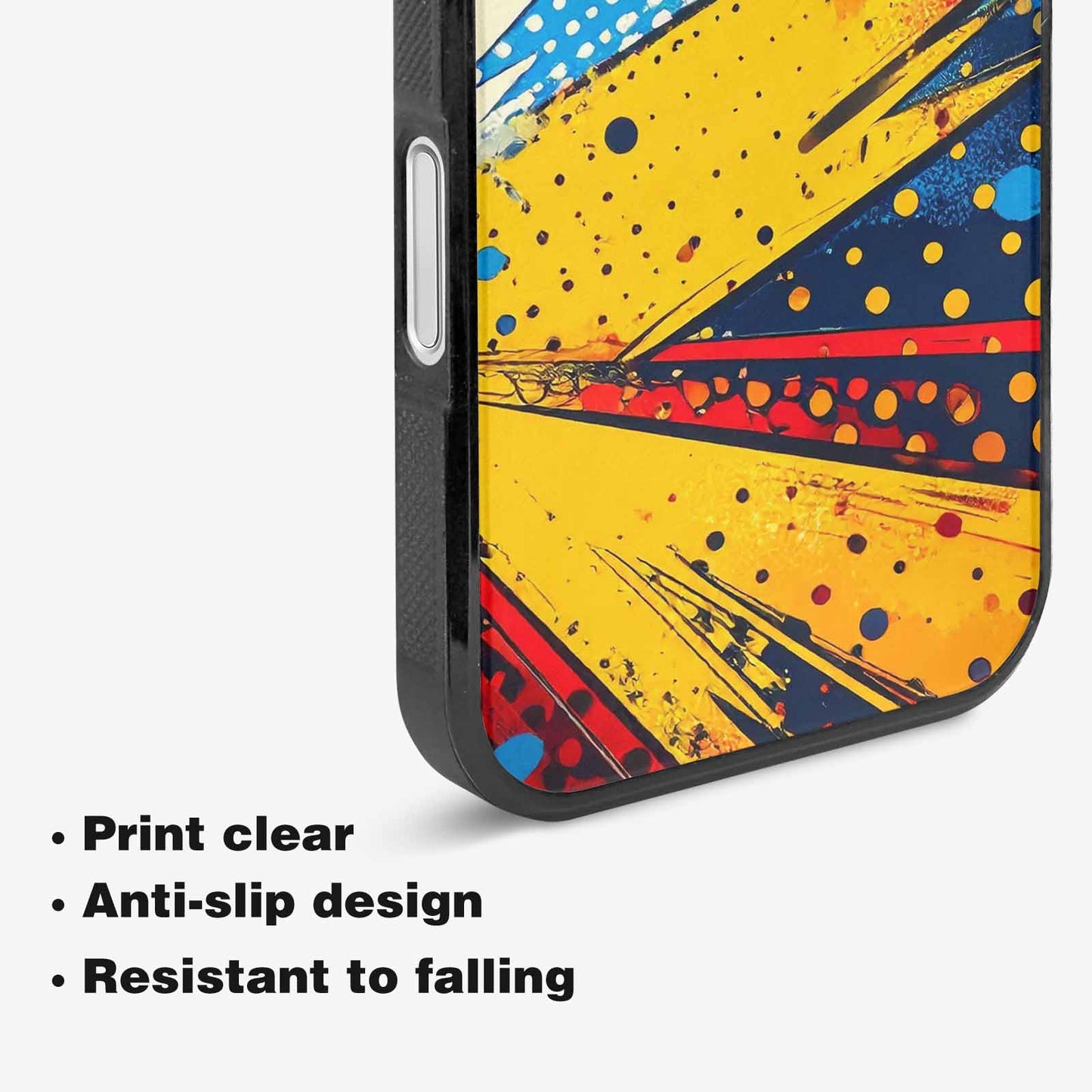 iPhone 16 Case — Comic Halftone Comic Bursts Pattern Hundreds, Original Design Phone Case