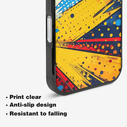 iPhone 16 Case — Comic Halftone Comic Bursts Pattern Hundreds, Original Design Phone Case