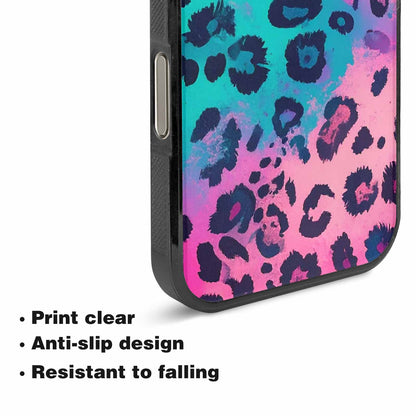iPhone 16 Pro Max Case — Leopard Neon Pink Teal Airbrush, Customized Protective Case